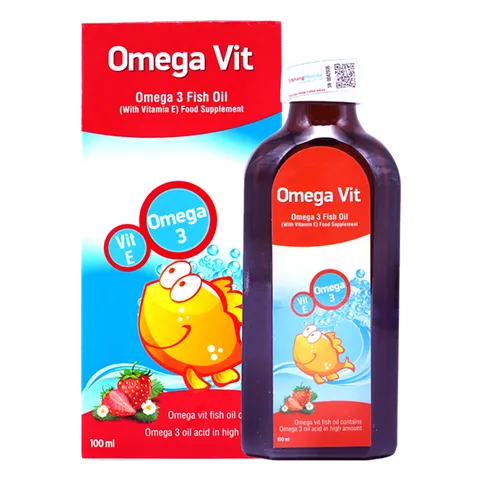 Siro Omega Vit Đỏ - Bổ Sung Omega 3, EPA, DHA & Vitamin E Cho Trẻ Sơ Sinh Đến 10 Tuổi, Tăng Cường Phát Triển Trí Não Và Thị Lực