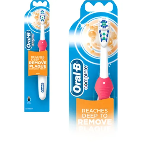 Bàn Chải Pin Oral-B Complete Action - Công Nghệ Làm Sạch Sâu, Đầu Chải Kép, Thời Gian Sử Dụng Trên 1 Tháng