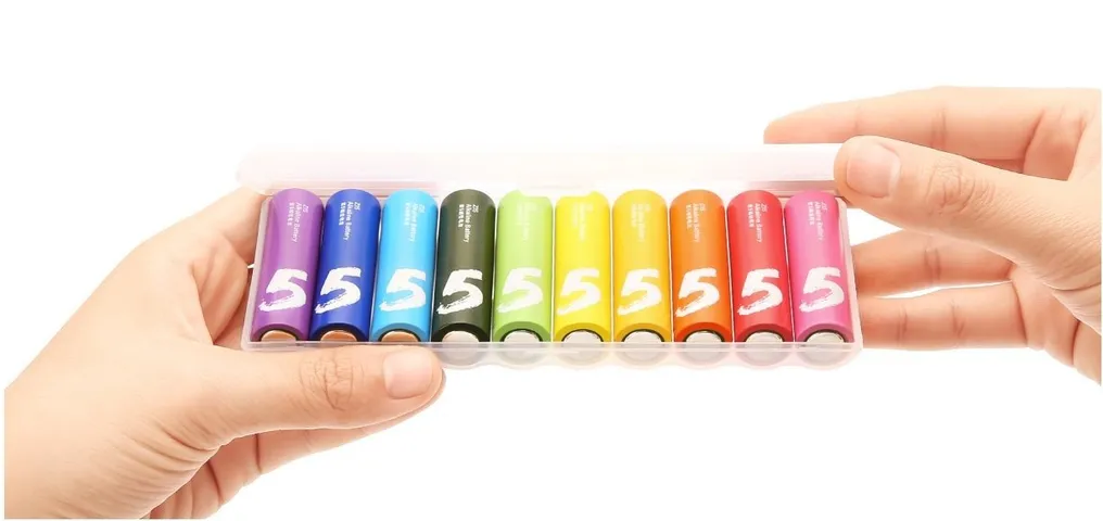 Bộ 10 Pin Tiểu AA Số 5 Rainbow Xiaomi - Pin Alkaline Maxell Nhập Khẩu, An Toàn, Thân Thiện Môi Trường, Hộp Đủ Màu Sắc