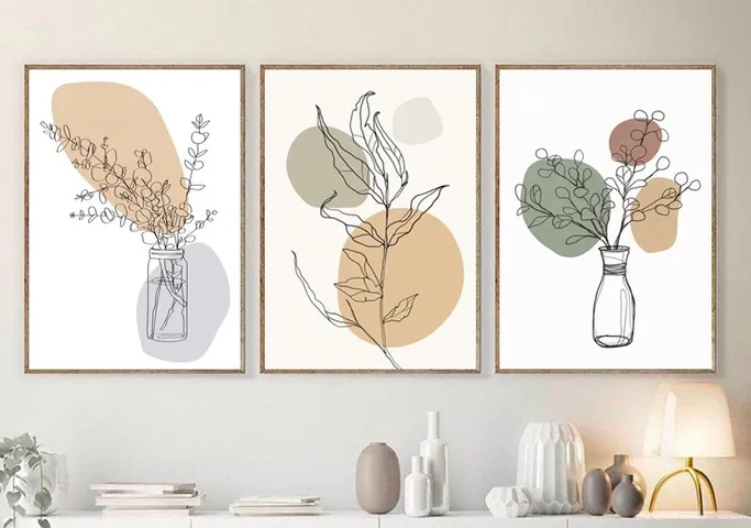 Bộ 3 Tranh Treo Tường Khung Nhựa Composite Hiện Đại - Trang Trí Phòng Khách, Phòng Bếp, Quán Cà Phê Nhiều Mẫu Ấn Tượng