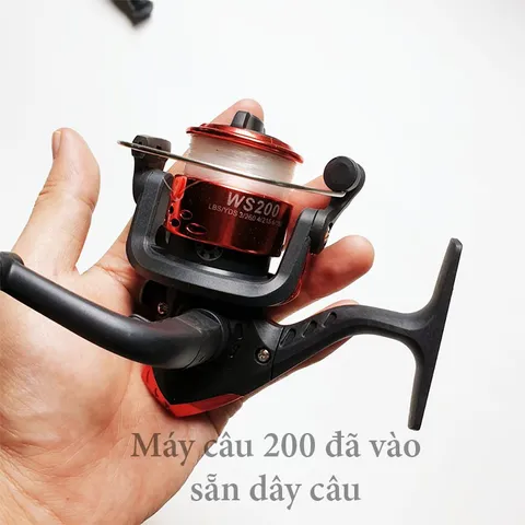 Bộ cần câu 2 khúc đặc kèm máy 200 cuốn cước và phụ kiện - Cần câu thông minh cho trải nghiệm câu cá hoàn hảo