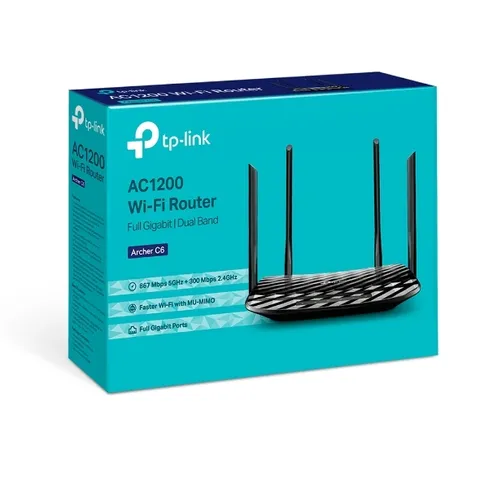 Bộ Phát Wifi Băng Tần Kép TP-Link Archer C6 AC1200 Gigabit - 4 ăng ten ngoài, Tốc độ 1200Mbps, Kết nối Mượt mà, Quản lý Thông minh