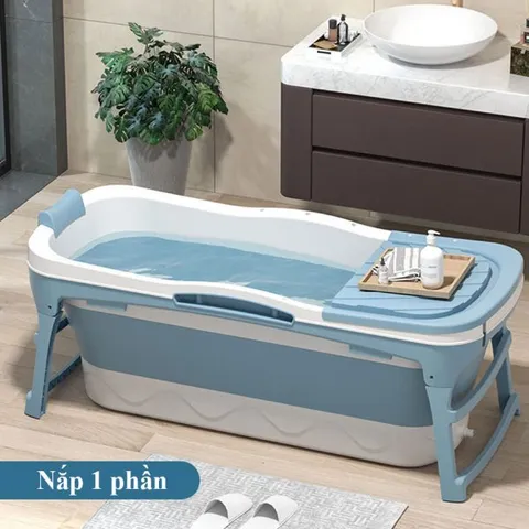 Bồn Tắm Silicon Gấp Gọn Có Nắp Cho Gia Đình - Bồn Tắm Thư Giãn Di Động, Tiện Lợi Dùng Cho Người Lớn Và Trẻ Em