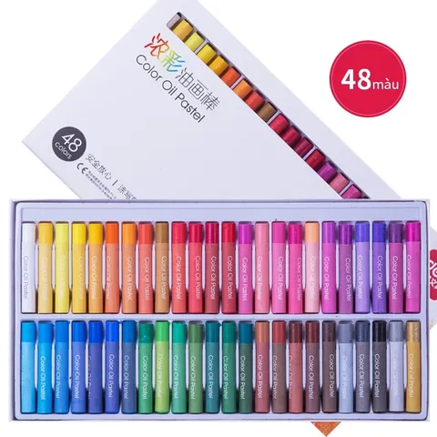 Bút sáp dầu chuyên nghiệp Deli - Hộp giấy 24/48 màu, dễ tô màu, chất liệu tốt, mùi thơm dễ chịu, màu sắc tươi sáng, dễ mang theo.