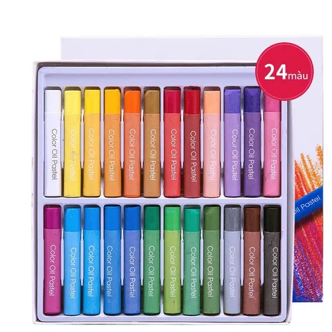 Bút sáp dầu chuyên nghiệp Deli - Hộp giấy 24/48 màu, dễ tô màu, chất liệu tốt, mùi thơm dễ chịu, màu sắc tươi sáng, dễ mang theo.