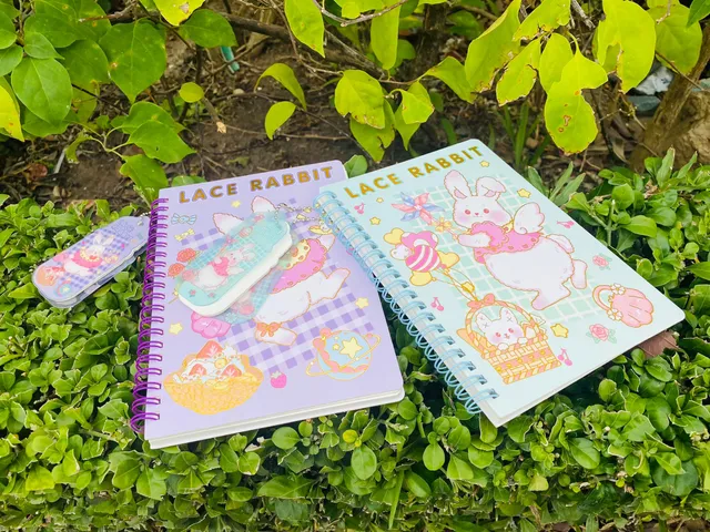 Combo 2 Sổ Lò Xo A5 Rabbit Đáng Yêu - Phụ Kiện Học Tập Tiện Lợi Kích Thước 14.8 x 21cm