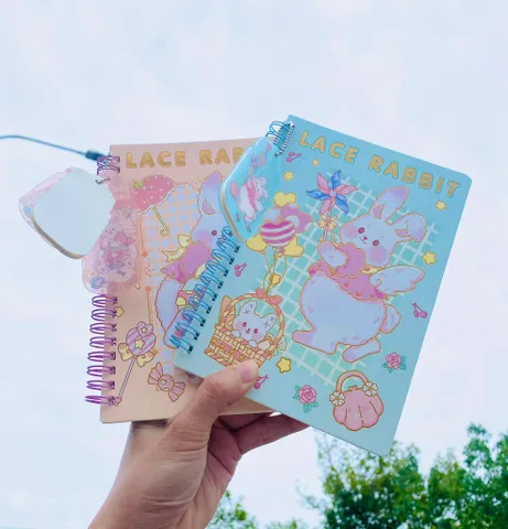 Combo 2 Sổ Lò Xo A5 Rabbit Đáng Yêu - Phụ Kiện Học Tập Tiện Lợi Kích Thước 14.8 x 21cm