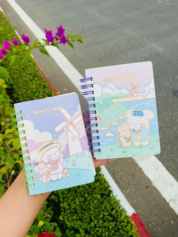Combo 2 Quyển Sổ Lò Xo A7 Đáng Yêu - Phụ Kiện Học Tập Tiện Lợi, Nhiều Mẫu Mã Bắt Mắt, Kích Thước 10.5 x 7.4cm