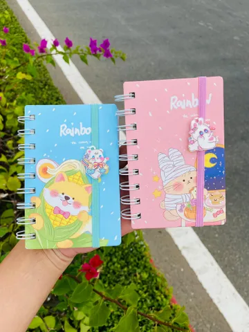 Combo 2 Quyển Sổ Lò Xo A7 Đáng Yêu - Phụ Kiện Học Tập Tiện Lợi, Nhiều Mẫu Mã Bắt Mắt, Kích Thước 10.5 x 7.4cm