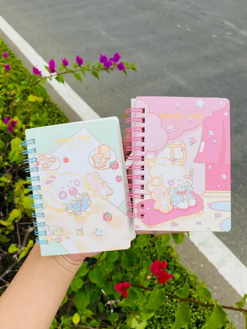 Combo 2 Quyển Sổ Lò Xo A7 Đáng Yêu - Phụ Kiện Học Tập Tiện Lợi, Nhiều Mẫu Mã Bắt Mắt, Kích Thước 10.5 x 7.4cm