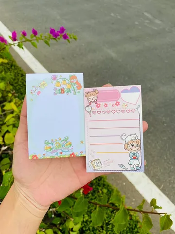 Combo 5 Tập Giấy Note Cô Gái Nhiều Màu - Giấy Chất Lượng, Dùng Trong Văn Phòng & Học Tập, Kích Thước 7.4 x 5 cm