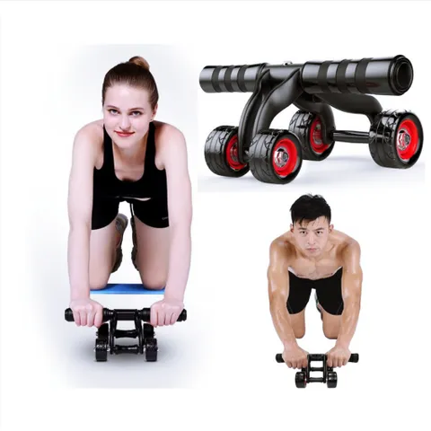 Con Lăn 4 Bánh Tập Cơ Bụng Cao Cấp - Dụng Cụ Thể Dục Tại Nhà, Hỗ Trợ Giảm Mỡ Bụng, Cơ Bắp Săn Chắc
