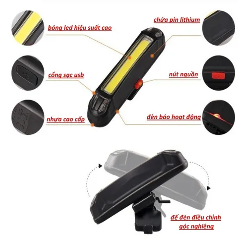 Đèn Hậu Xe Đạp Nháy 2 Màu Xanh Đỏ BMN01 Chống Nước - An Toàn Giao Thông, Đèn LED Sáng Rõ, Gắn Cọc Yên Xe Đạp