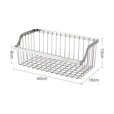Giá treo đựng đồ Inox Hobby KTC - Kệ rổ treo chén bát, rau củ tiện lợi kèm keo dán, chịu lực lên đến 8kg