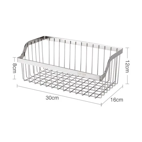 Giá treo đựng đồ Inox Hobby KTC - Kệ rổ treo chén bát, rau củ tiện lợi kèm keo dán, chịu lực lên đến 8kg