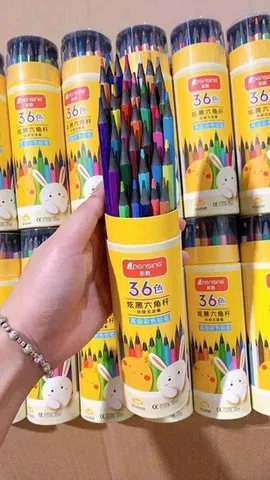 Hộp bút chì 36 màu Pensing 7B thân thiện với môi trường, không độc hại, an toàn cho trẻ em - Đồ dùng học tập nhiều màu sắc
