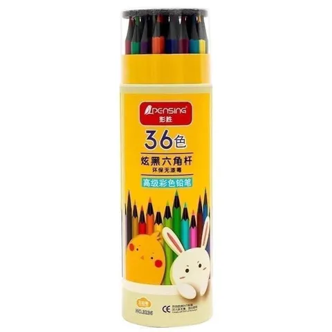 Hộp bút chì 36 màu Pensing 7B thân thiện với môi trường, không độc hại, an toàn cho trẻ em - Đồ dùng học tập nhiều màu sắc