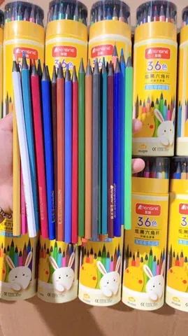 Hộp bút chì 36 màu Pensing 7B thân thiện với môi trường, không độc hại, an toàn cho trẻ em - Đồ dùng học tập nhiều màu sắc