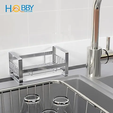 Kệ để dụng cụ rửa bát đa năng Hobby KRC1 - Thông minh và tiện lợi cho nhà bếp, có khay hứng nước, chất liệu inox SUS304