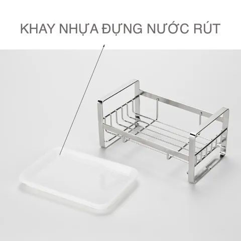 Kệ để dụng cụ rửa bát đa năng Hobby KRC1 - Thông minh và tiện lợi cho nhà bếp, có khay hứng nước, chất liệu inox SUS304