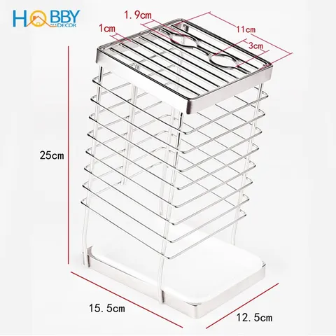 Kệ đựng dao kéo Hobby KDD25 - Đồ gia dụng tiện lợi có khay hứng nước, chất liệu inox không gỉ, nhiều ngăn chứa tiện dụng cho bếp.