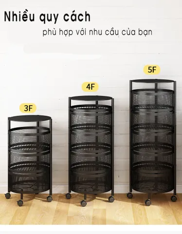 Kệ xoay đựng đồ đa năng nhiều tầng - Kệ trang trí tiện dụng, linh hoạt di chuyển, giữ gìn thực phẩm tươi lâu hơn