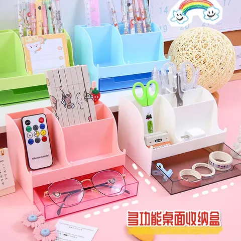 Khay Cắm Bút 5 Ngăn Dạng Chữ Nhật - Tiện Dụng Để Đựng Cọ Vẽ, Cọ Trang Điểm, Thiết Kế Đáng Yêu Cho Văn Phòng Học Tập