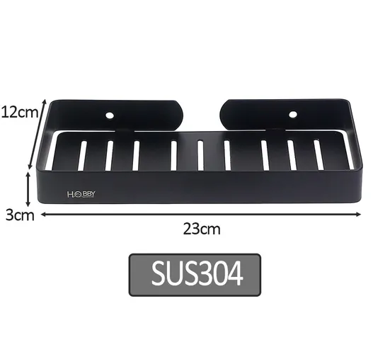 Khay Đựng Xà Bông Inox Dán Tường Hobby SB7 Hình Chữ Nhận - Tiện Lợi, Gọn Gàng Cho Phòng Tắm, Chất Liệu Inox 304 Cao Cấp