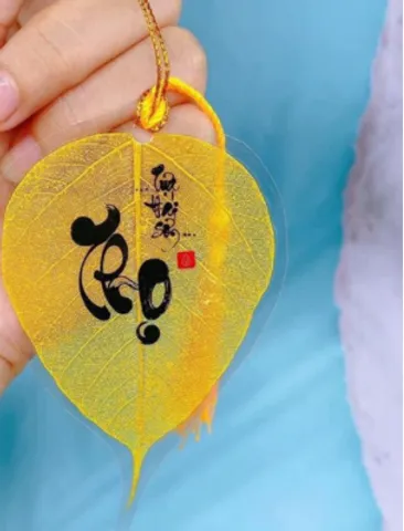 Lá Bồ Đề Tự Nhiên Mang Tài Lộc, May Mắn - Phật Quang May Mắn để Bàn Làm Việc - Quà Tặng Ý Nghĩa Từ Tâm