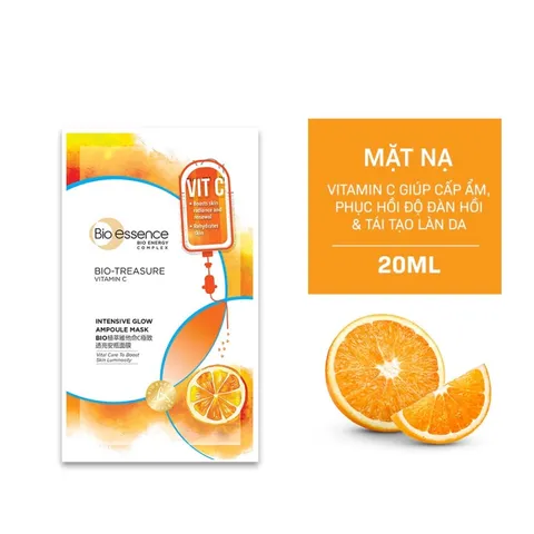 Mặt Nạ Bio-Essence Vitamin C Dưỡng Sáng - Giúp Làm Sáng Da, Chống Oxy Hóa, Phục Hồi Độ Ẩm, Dành Cho Mọi Loại Da