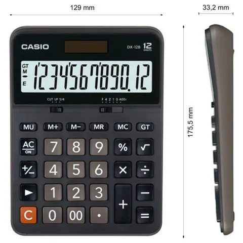 Máy Tính Bỏ Túi Casio Dx-12B Màn Hình 12 Số - Dụng Cụ Tính Toán Dễ Dàng Cho Học Sinh & Nhân Viên Văn Phòng