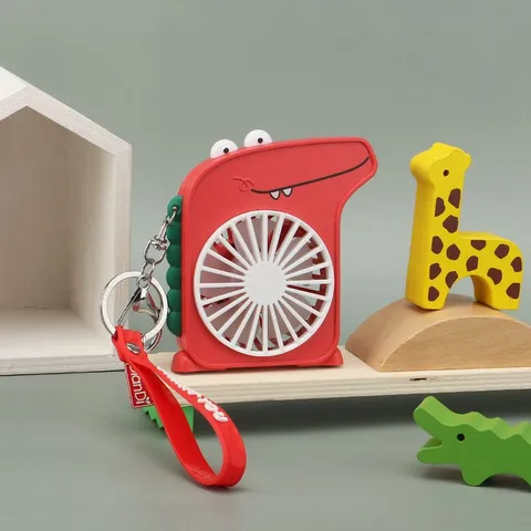 Móc Khóa Quạt Mini Bỏ Túi Sạc Tích Điện - Quạt Tiện Lợi 2 Chế Độ Gió Và Thiết Kế Ngẫu Nhiên Hình Khủng Long/Cá Sấu