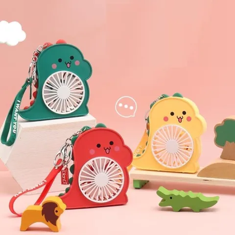 Móc Khóa Quạt Mini Bỏ Túi Sạc Tích Điện - Quạt Tiện Lợi 2 Chế Độ Gió Và Thiết Kế Ngẫu Nhiên Hình Khủng Long/Cá Sấu