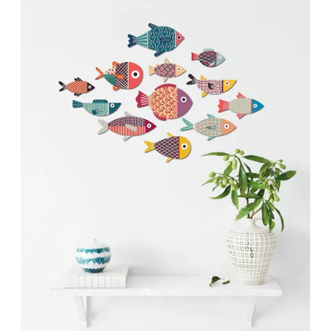 Bộ tranh cá decor trang trí tường Color Fishes - Thiết kế nổi độc đáo cho phòng khách, phòng ngủ, và không gian sống thêm sinh động