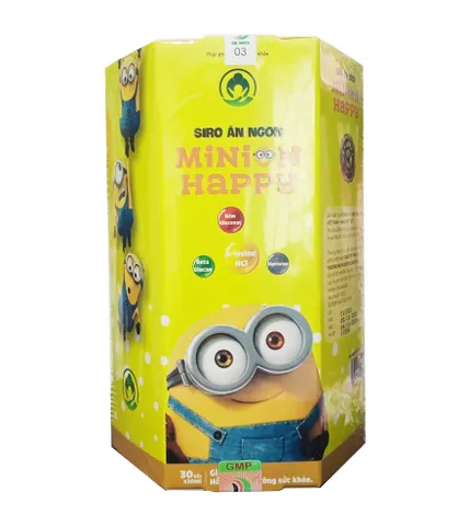 Siro ăn ngon Minion Happy 5in1 cho trẻ biếng ăn, chậm lớn - Hỗ trợ tăng cảm giác thèm ăn, bổ sung DHA, vitamin, tăng sức đề kháng