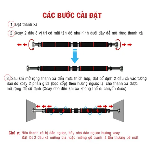 Thanh Ngang Xà Đơn Gắn Tường Tập Tại Nhà - Chất Liệu Thép Cao Cấp, Nhiều Kích Cỡ, Hỗ Trợ Tập Luyện Đa Dạng 60-150 cm