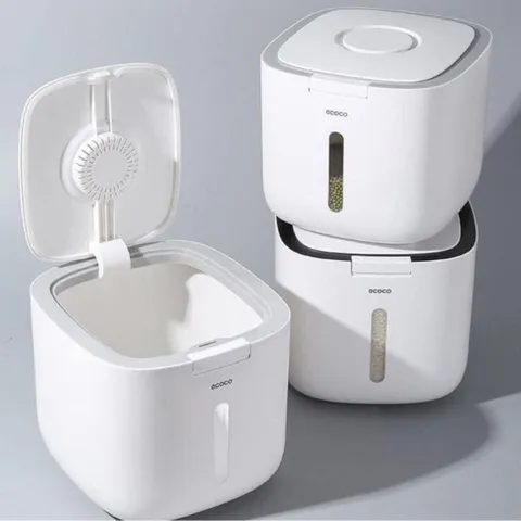Thùng Đựng Gạo Ecoco 10kg Thông Minh Chống Ẩm - Giữ Cho Gạo Tươi Sạch Lâu Bền, Dụng Cụ Nhà Bếp Tiện Lợi