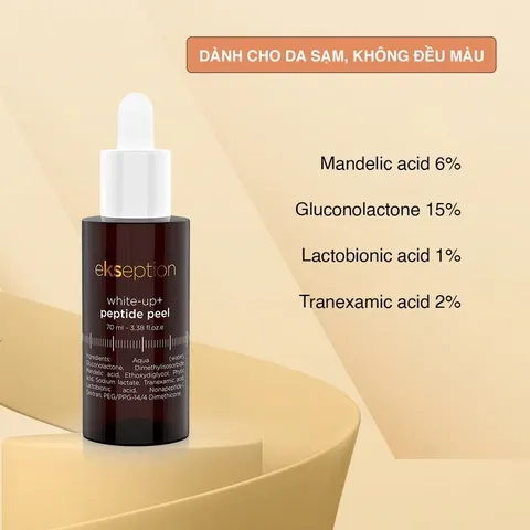 Tinh chất Ekseption White-up Peptide Peel 70ml - Serum làm sáng da, giảm sắc tố, chống lão hóa với 6 loại acid hữu ích