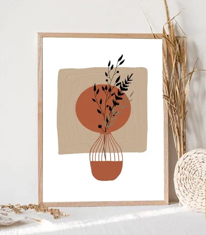 Tranh Canvas Treo Tường Họa Tiết Bình Hoa - Nghệ Thuật Hiện Đại Chất Lượng Cao Cho Không Gian Sống Thêm Tươi Sáng