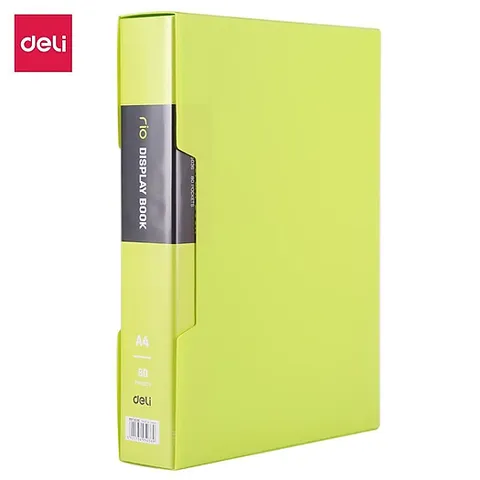File lá văn phòng Deli E5036 - Tệp 80 lá nhựa PP cao cấp giữ tài liệu ngăn nắp, bảo quản giấy tờ hiệu quả, nhiều màu sắc tươi sáng