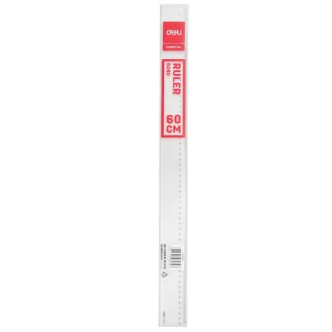 Thước Kẻ Trong Suốt 60cm Deli E6260 - Dụng Cụ Học Tập Bền, Chống Trầy Xước, Đo Lường Chính Xác