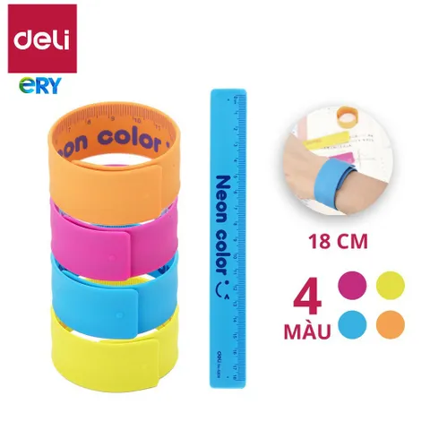 Thước Kẻ Cuộn 18cm Deli E6206 - Silicone Siêu Bền Nhiều Màu Sắc Hấp Dẫn Cho Học Sinh, Sinh Viên