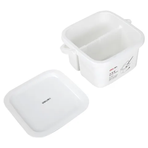 Xô Rửa Cọ Vẽ 2 Ngăn Bằng Nhựa Deli 73874 - Giúp Rửa Sạch, Vắt Nước, Thiết Kế Tiện Lợi Cho Nghệ Sĩ Vẽ