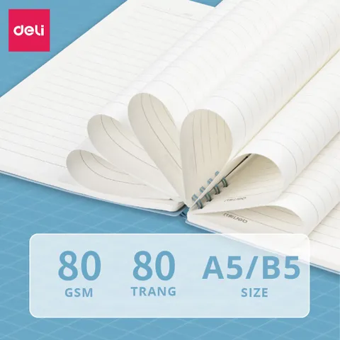 Sổ Tay Ghi Chép Deli A5 B5 Pastel 24202/24203 - Sổ Gáy Xoắn Chất Lượng, Phù Hợp Cho Tất Cả Mọi Đối Tượng