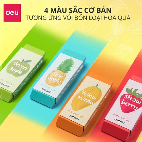Gôm Tẩy Chì 2B Deli Cỡ Lớn 71050 - Tẩy Sạch, Màu Sắc Đa Dạng, Thiết Kế Gọn Nhẹ - Văn Phòng Phẩm Chất Lượng Cao