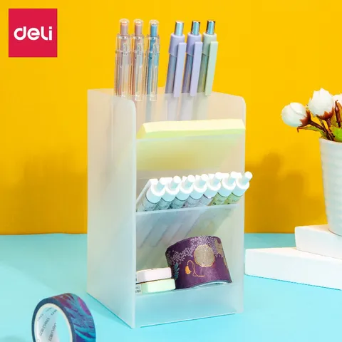 Ống Cắm Bút Deli 8934/8935/8936 - Đồ Dùng Văn Phòng Siêu Bền, Trang Trí Gọn Gàng Góc Học Tập, Chất Liệu Nhựa Cao Cấp