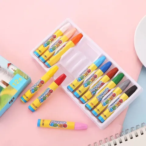 Bút Sáp Dầu Học Sinh Deli 6961/6962/6963/6964 - Màu Sắc Tươi Sáng, Khó Tẩy, Lâu Phai, Đồ Dùng Học Tập Sáng Tạo Cho Bé