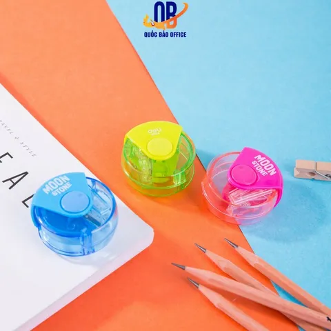 Combo 3 Gọt Bút Chì Deli E0554 - 2 Đầu Gọt Kích Cỡ Khác Nhau, Nắp Xoay Tiện Lợi, Lưỡi Dao Sắc Bén - Văn Phòng Phẩm Thực Dụng