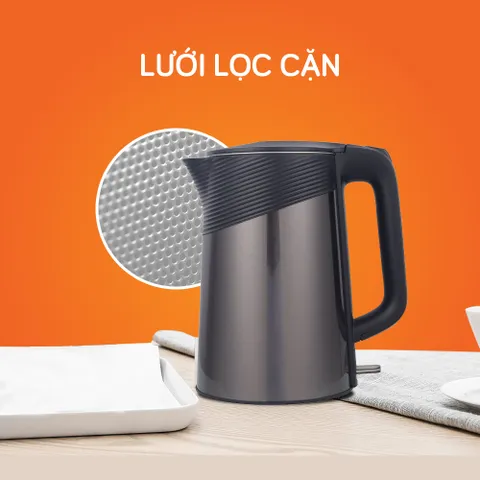 Ấm Siêu Tốc UNIE UE-302 - Dung Tích 1,8L, Công Suất 1800W, Đun Nước Nhanh Chóng, Tiết Kiệm Điện - Thích Hợp Cho Nhà Bếp Hiện Đại