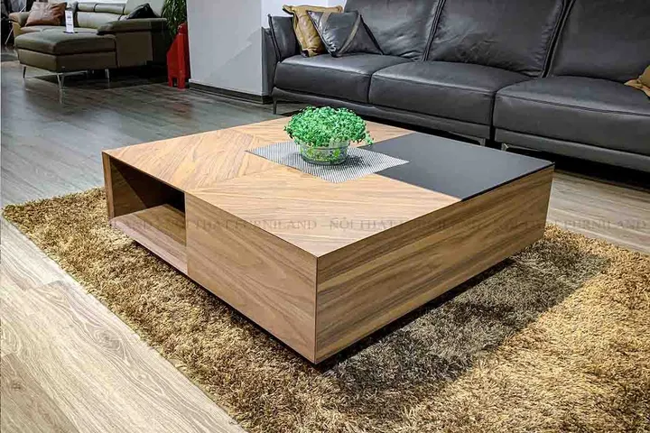Bàn trà Kenzo Asahi Nhật Bản - Kết hợp gỗ và kính, Thiết kế sang trọng cho phòng khách mở 30-40m2, Nội thất hiện đại
